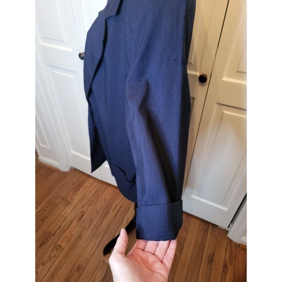 Vintage 80s Navy Oversized Single Button Blazer Alice Stuart XL Preppy Nautical - Picture 7 of 9